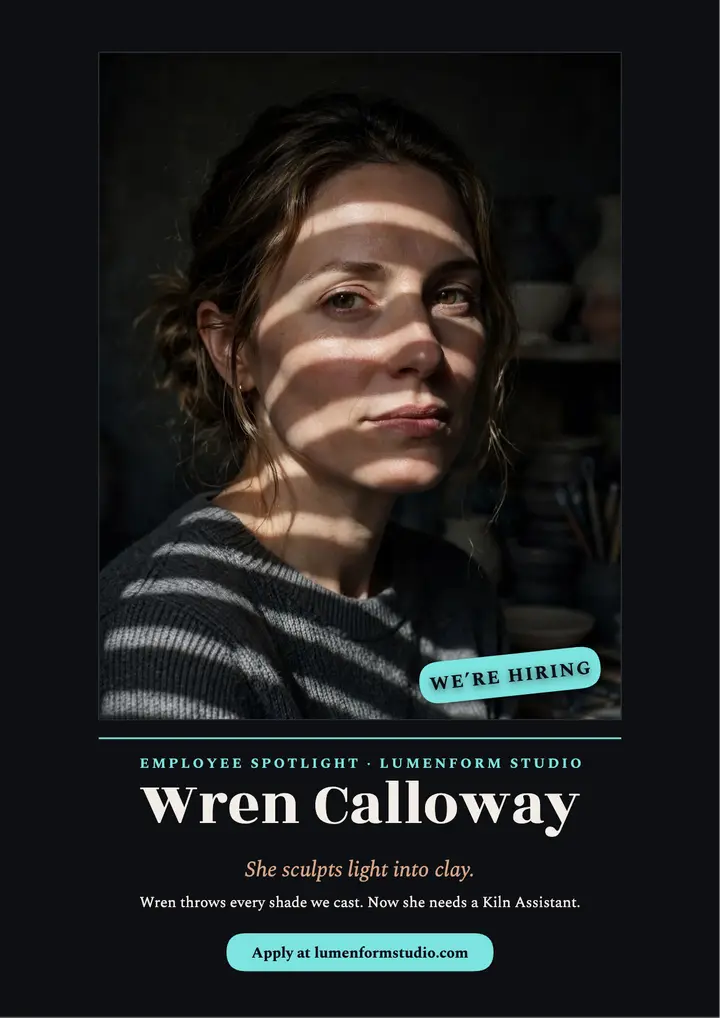 Lumenform Studio spotlight hiring flyer template