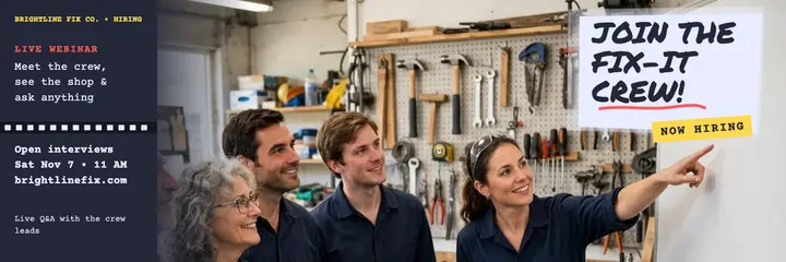 Brightline Fix crew webinar hiring header template
