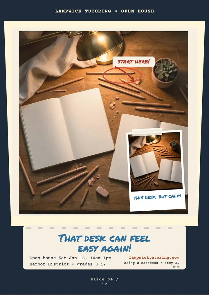 Lampwick Tutoring projector flyer template