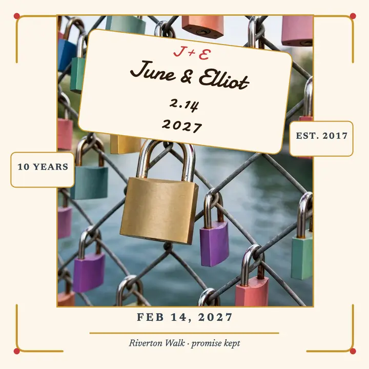 June and Elliot promise lock post template