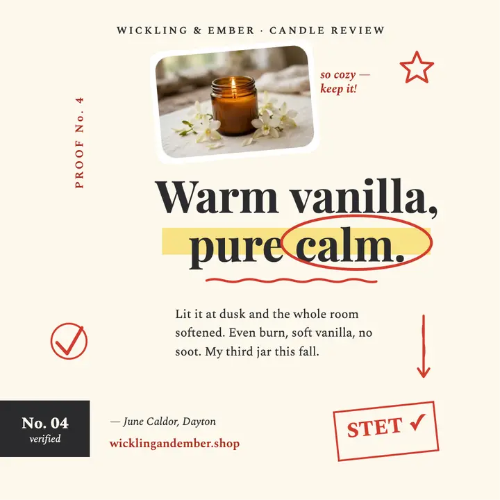 Wickling and Ember proofed candle review template