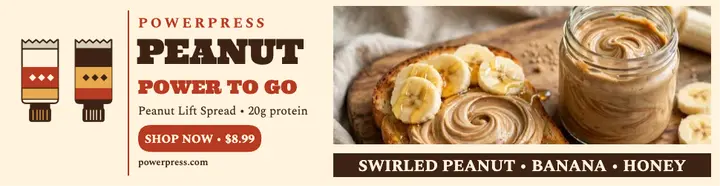 Powerpress peanut tubes billboard: protein spread ad template