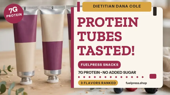 Fuelpress protein tube taste test thumbnail template