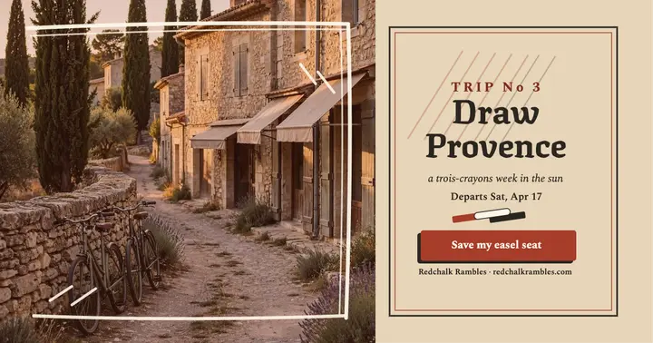 Redchalk Rambles Provence sketch post template