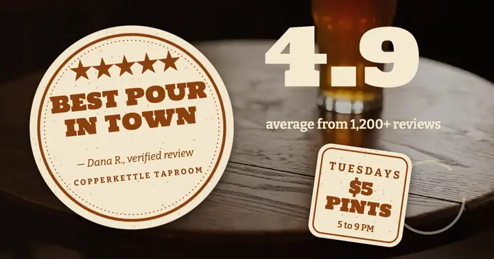 Pub five-star review beer coaster post: pub review post template
