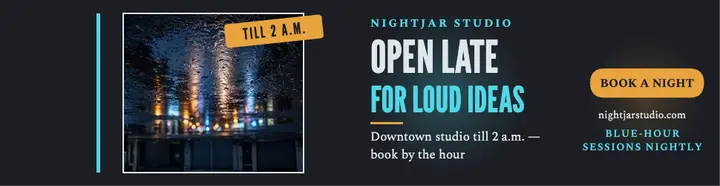 Nightjar Studio late-night billboard template