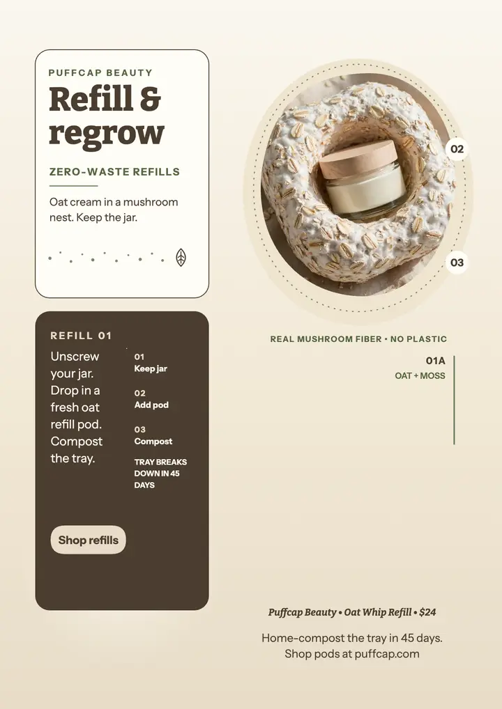 Puffcap refill and compost flyer template