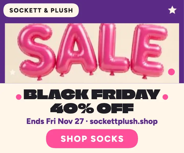 Sockett and Plush puffy Black Friday ad template