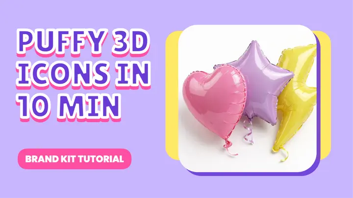 Puffy 3D icons in 10 minutes, inflated type template