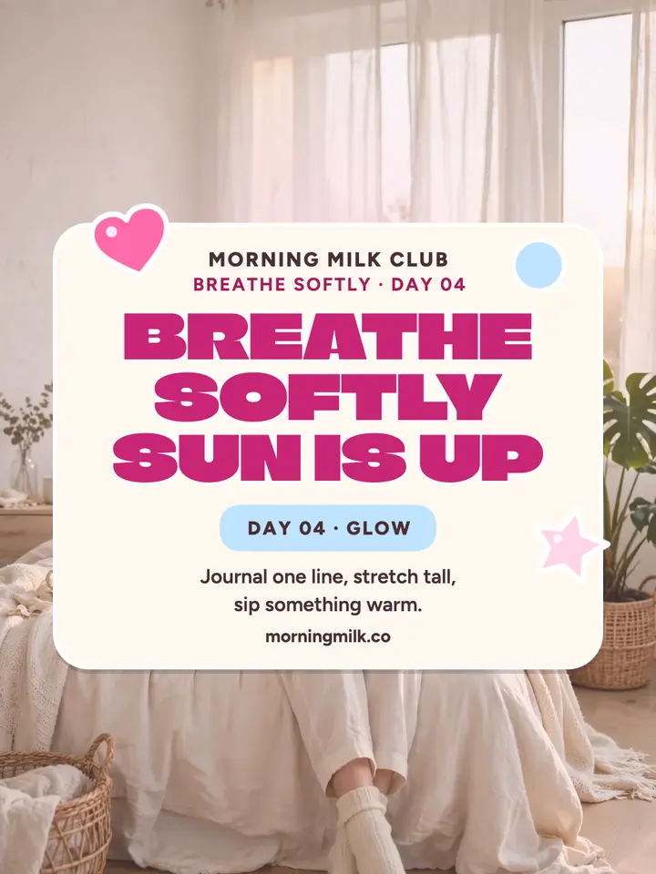 Puffy morning affirmations portrait template