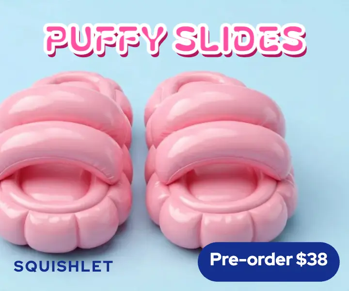 Puffy slides drop display ad 300x250, inflated 3D template