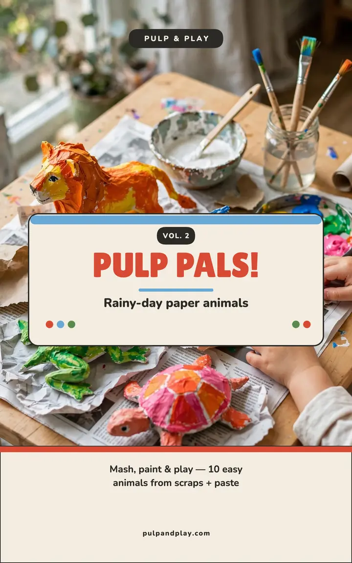 Pulp Pals paper animals craft ebook template