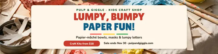 Pulp and Giggle kids craft banner template