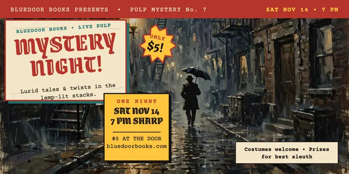 Bluedoor Books pulp mystery night post template
