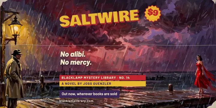 Saltwire mystery paperback release post, pulp cover template