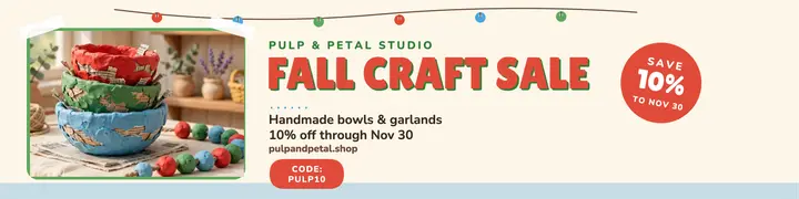 Pulp and Petal fall craft sale banner template