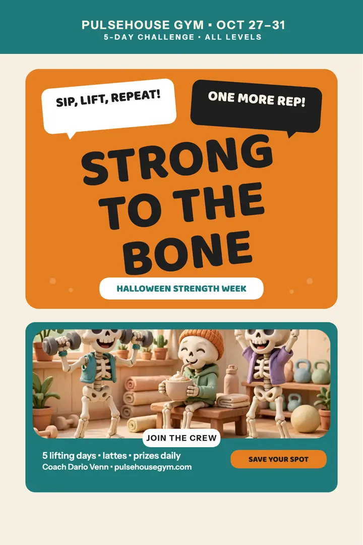 Pulsehouse Halloween strength week poster template