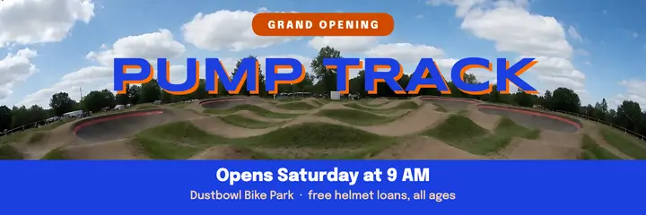 Dustbowl pump track grand opening X header template