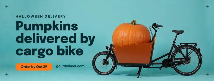 Gourdwheel Halloween pumpkin delivery cover template