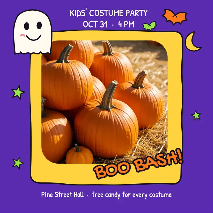 Boo Bash doodle Halloween post template