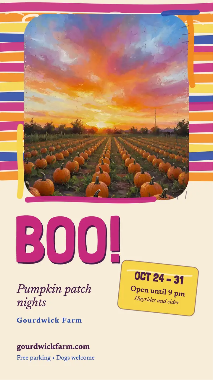 Gourdwick Farm pumpkin patch oil pastel story template