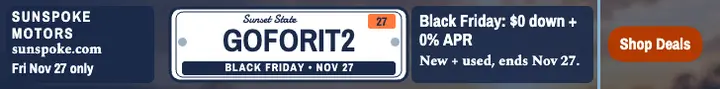 Sunspoke pun plate Black Friday leaderboard template