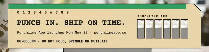 Punchline App punch card launch banner: app launch banner template