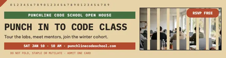 Punchline Code School open house billboard template