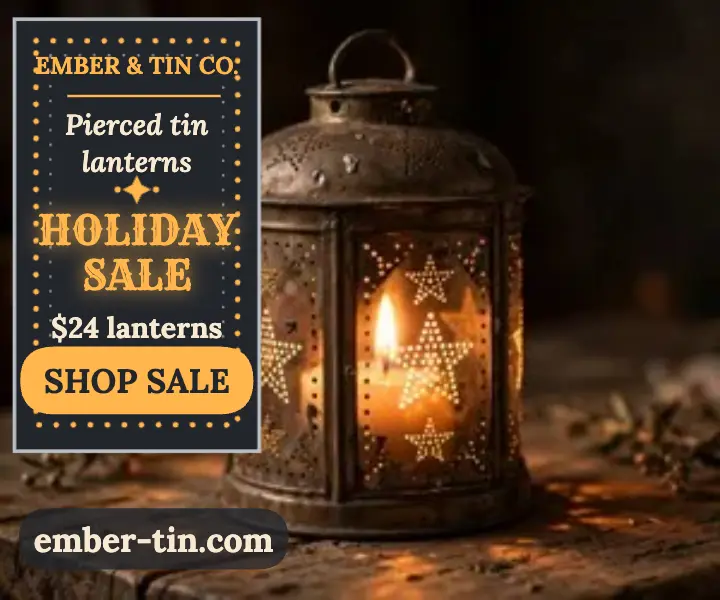 Ember and Tin holiday lantern sale ad template