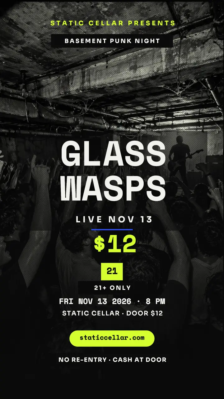 Glass Wasps basement punk gig story template