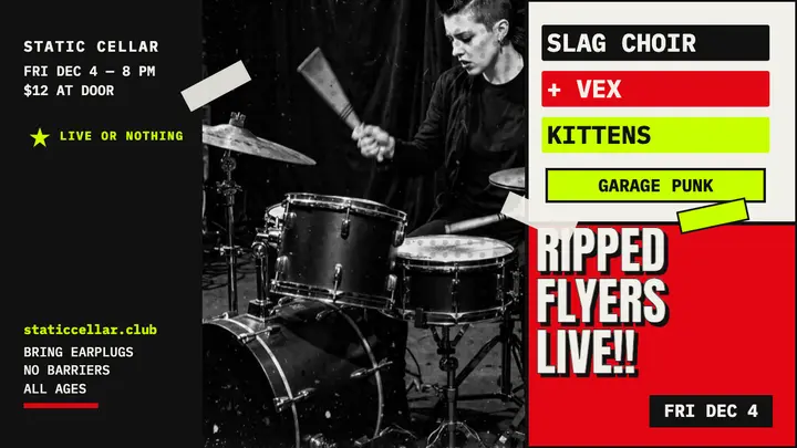 Static Cellar ripped flyers punk night thumbnail template