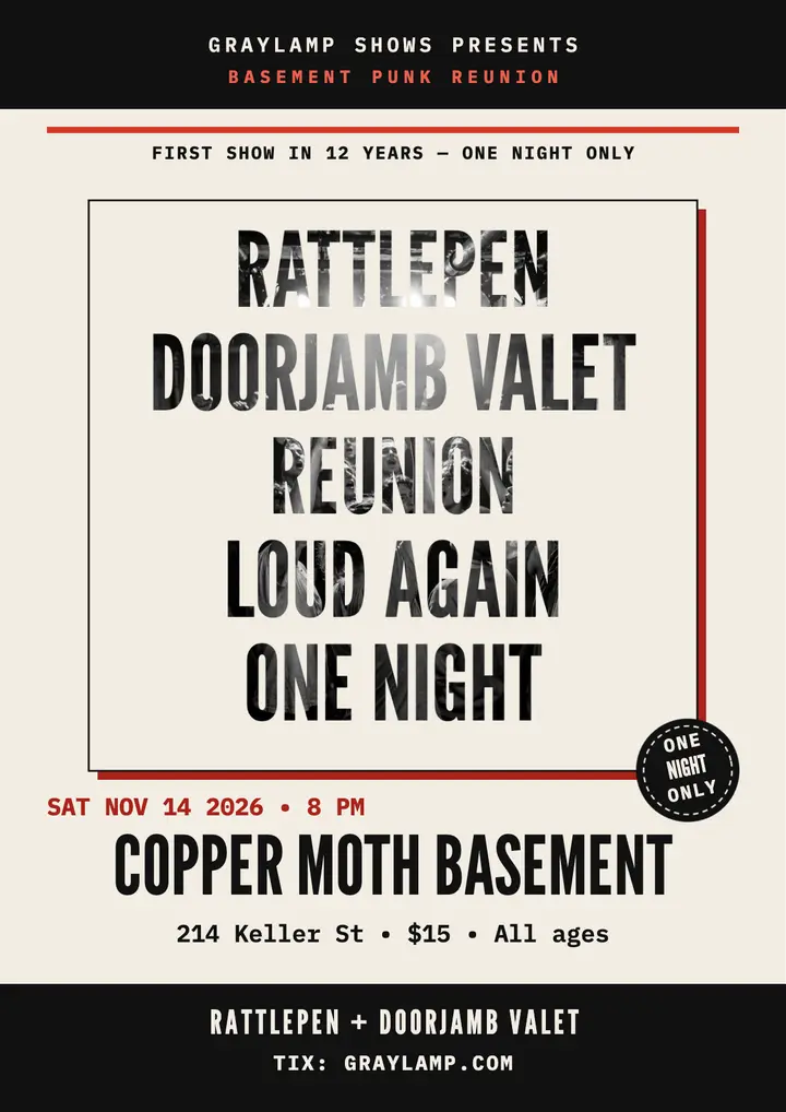 Rattlepen reunion basement gig flyer template