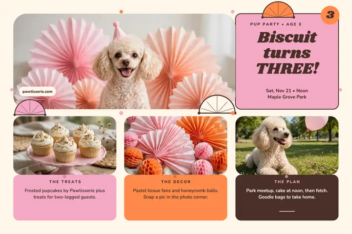 Biscuit pup birthday tissue postcard template