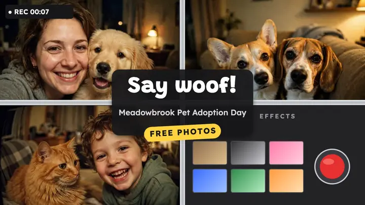 Meadowbrook adoption day webcam booth template