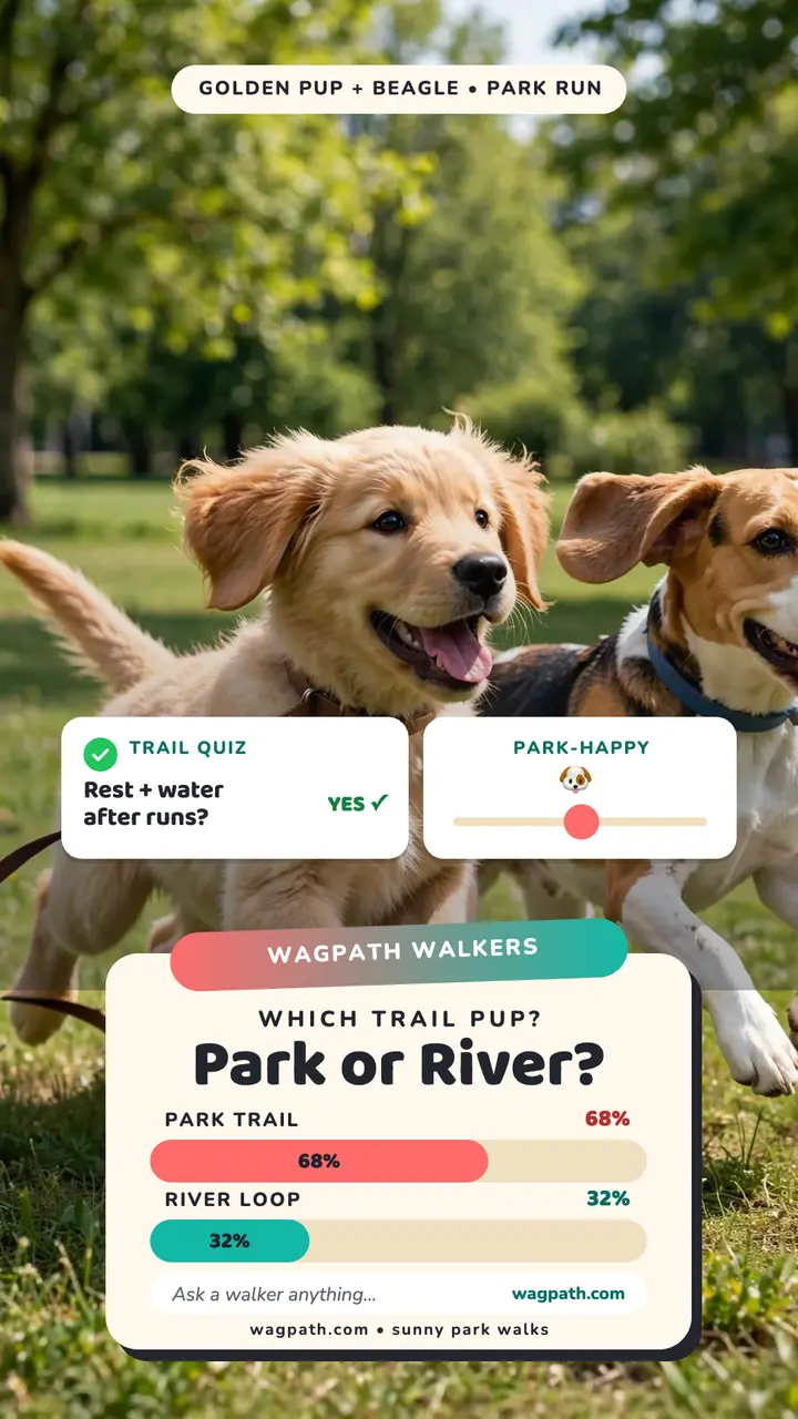 Wagpath trail pup poll story: dog walking poll story template