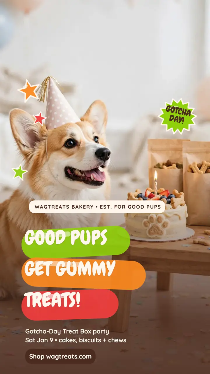 Wagtreats pup treats gummy story template