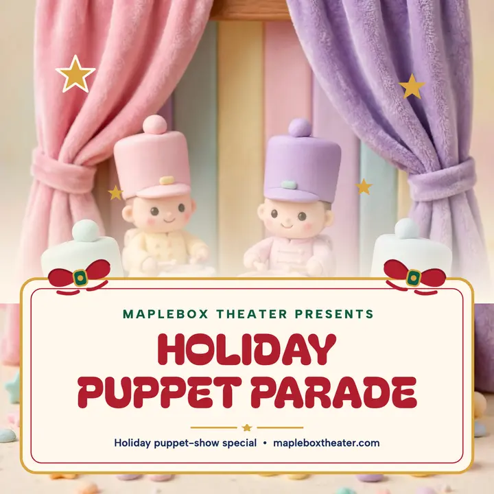Holiday Puppet Parade kids podcast cover template