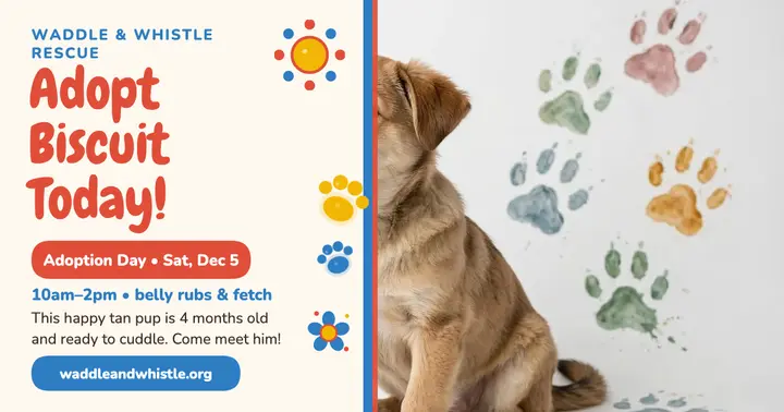 Biscuit puppy adoption day finger paint post template