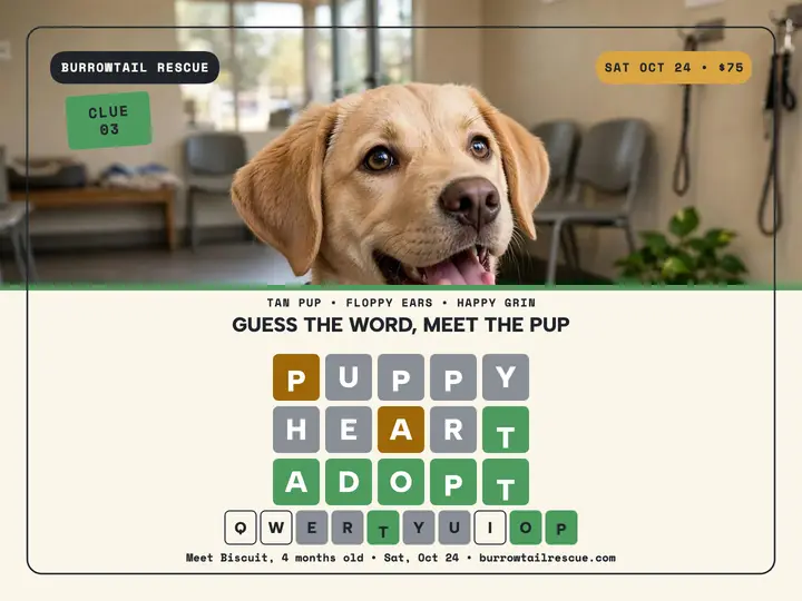 Biscuit puppy adoption guessing slide template