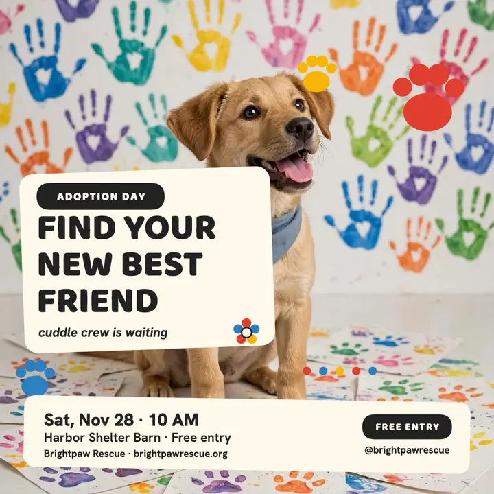 Brightpaw puppy adoption paint day post template