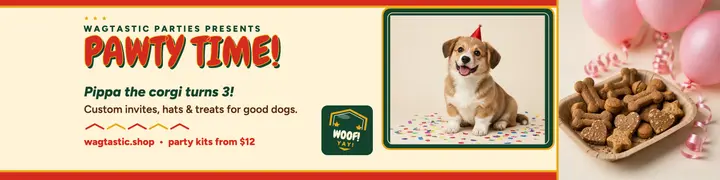 Pippa's puppy party fairground banner template