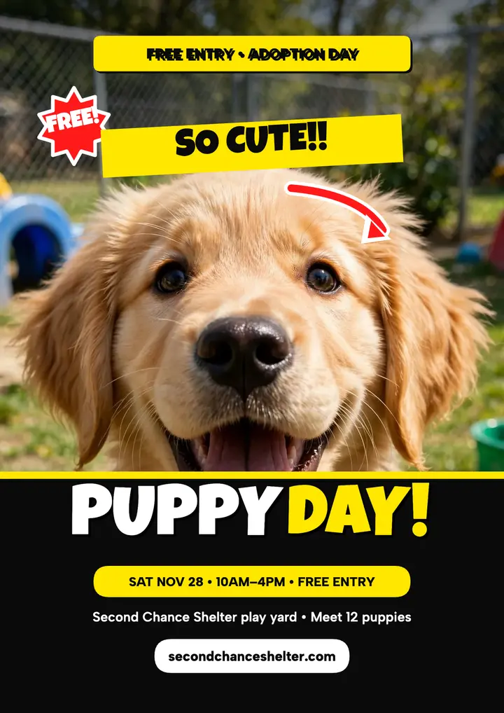 Puppy Day adoption flyer template