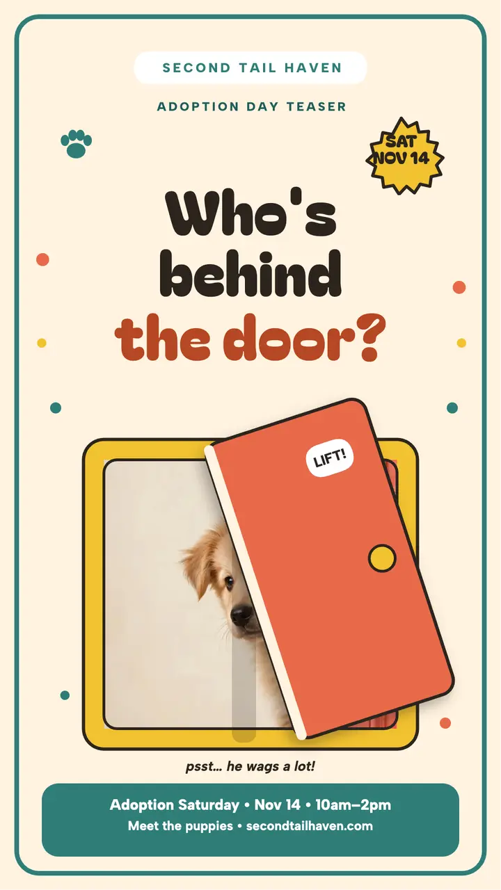 Second Tail Haven puppy door teaser template