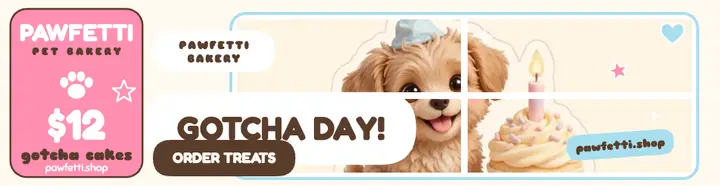 Pawfetti puppy gotcha day billboard: pet birthday ad template