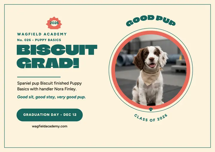 Biscuit puppy graduation certificate template