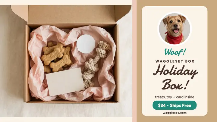 Waggleset holiday puppy box unboxing thumbnail template