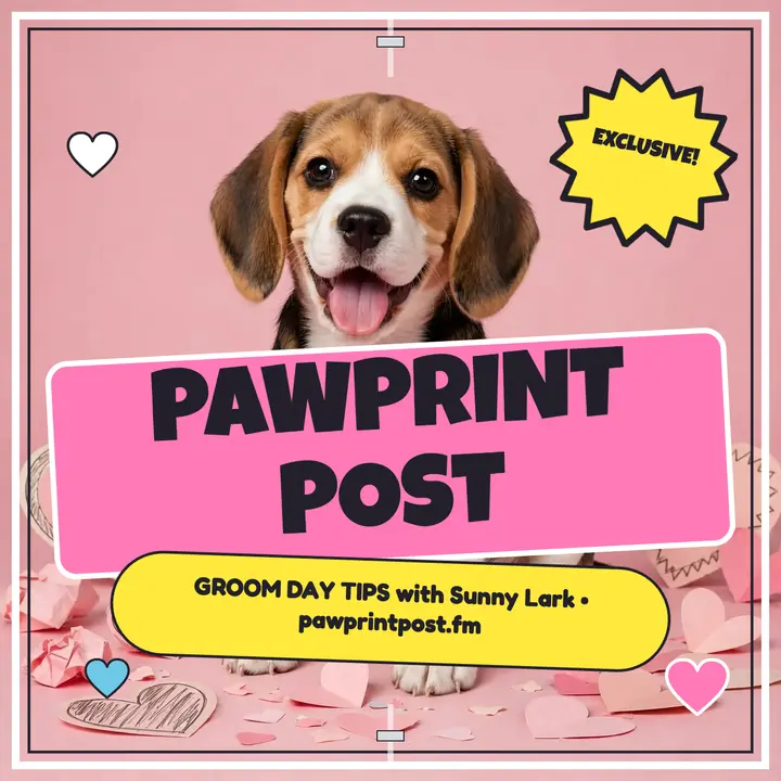 Pawprint Post puppy podcast cover: pet podcast cover template