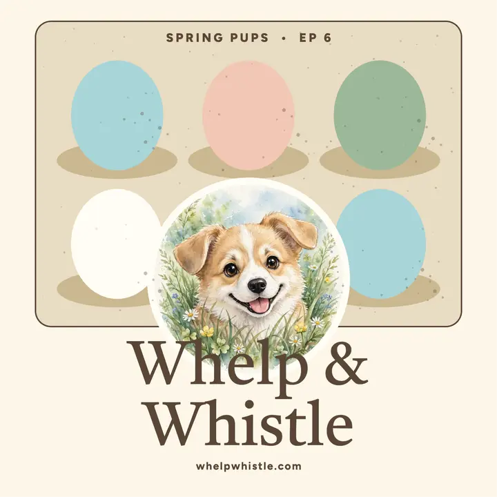 Whelp and Whistle spring puppy cover template