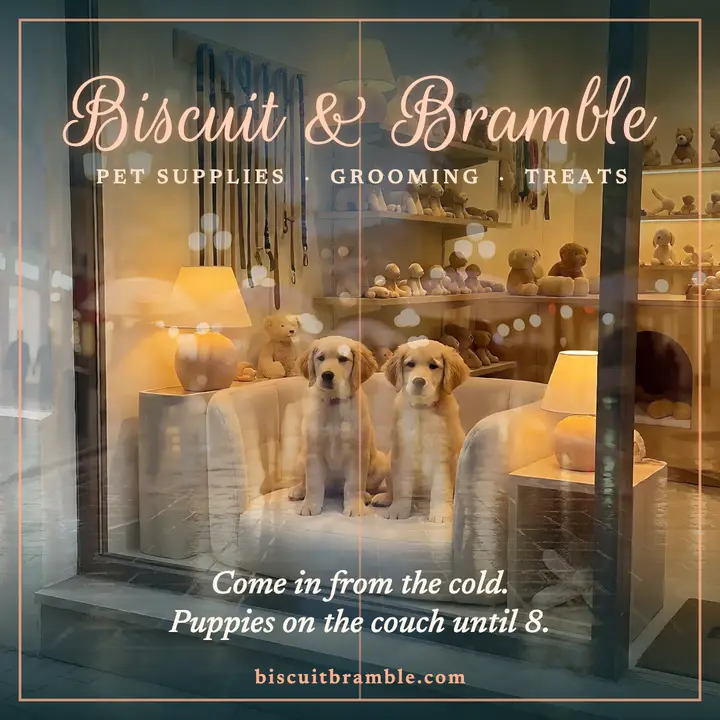 Biscuit and Bramble pet shop post template