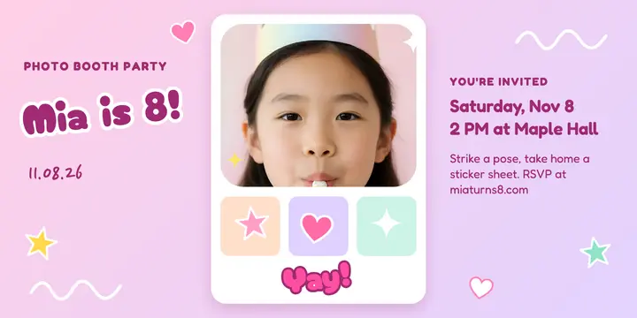Purikura birthday booth post template